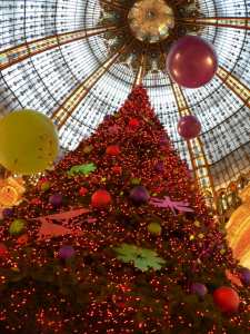 Enormous Christmas Tree in Galeries Lafayette Department Store